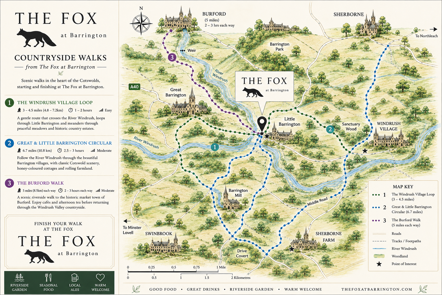 Explore the Best Countryside Walks in the Cotswolds from The Fox at Barrington 